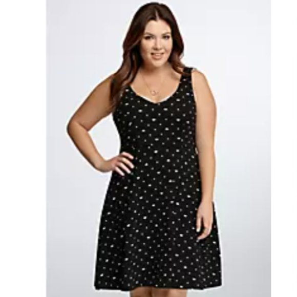 Torrid Cat Polka Dot Print Skater Dress